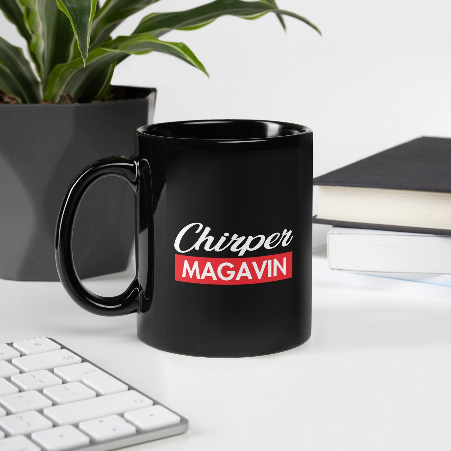 Chirper Magavin Black Glossy Mug