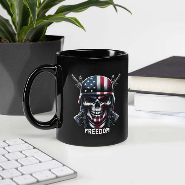 Freedom Black Glossy Mug