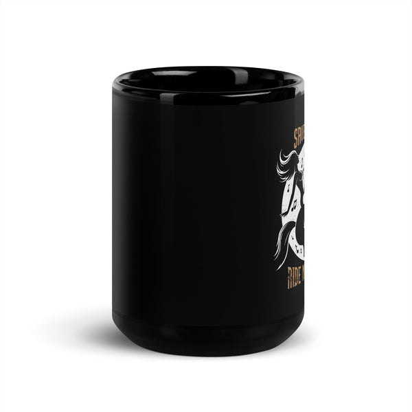 Black Glossy Mug Plastered Gnomes