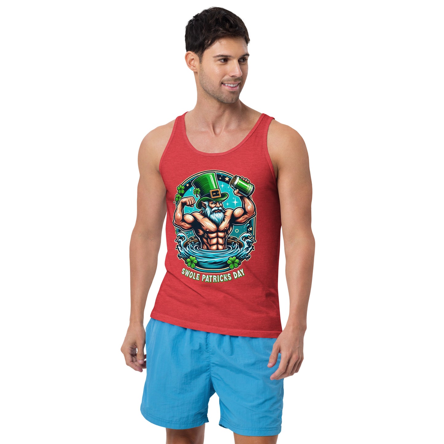 Men's Tank Top Plastered Gnomes Red Triblend
