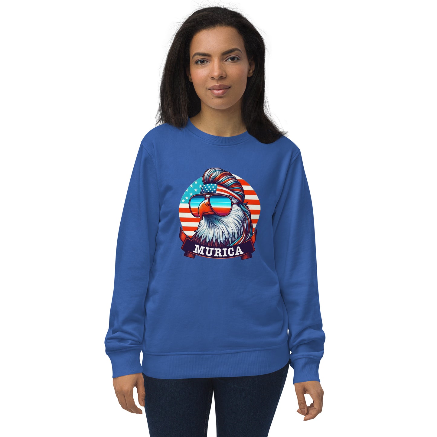 Women's Organic sweatshirt Plastered Gnomes Royal Blue