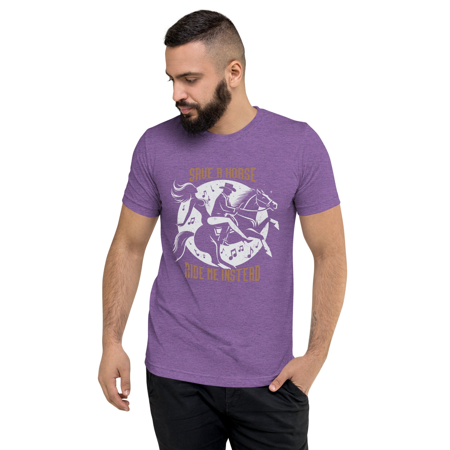 Men's Short sleeve t-shirt Plastered Gnomes Purple Triblend