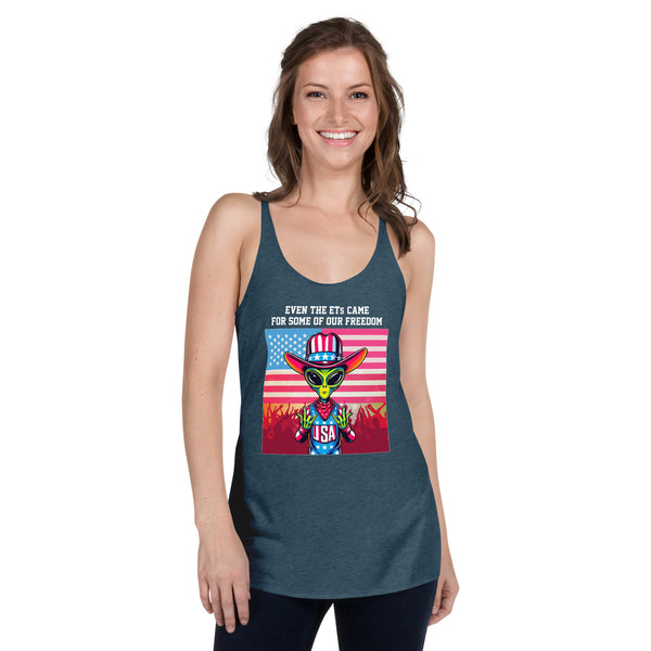 Women's Racerback Tank Top Plastered Gnomes Indigo