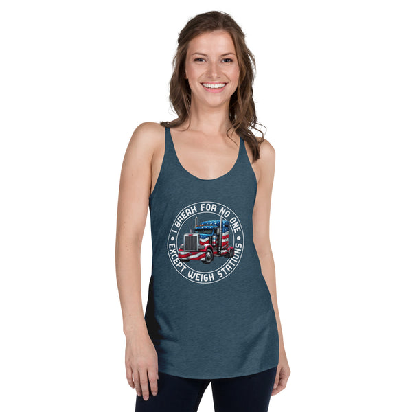 We Only Brake for Weigh Stations - Women's Racerback Tank Top