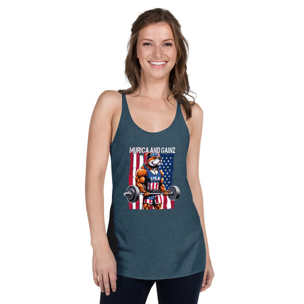 Murica and Gainz - Women's Racerback Tank