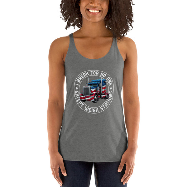 We Only Brake for Weigh Stations - Women's Racerback Tank Top