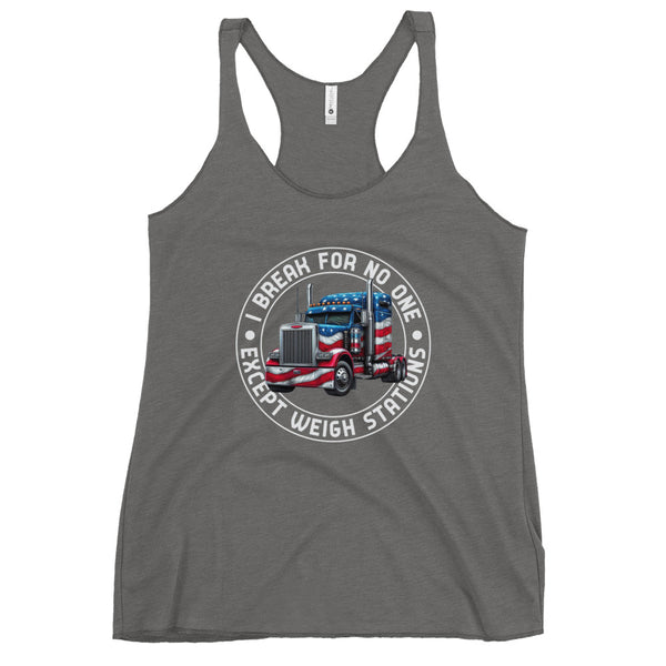 We Only Brake for Weigh Stations - Women's Racerback Tank Top