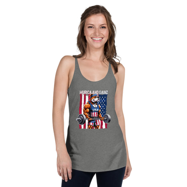 Murica and Gainz - Women's Racerback Tank