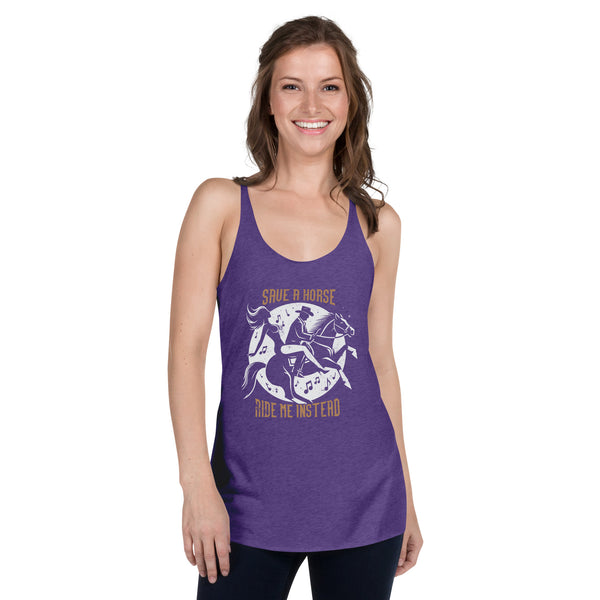 Women's Racerback Tank Plastered Gnomes Purple Rush