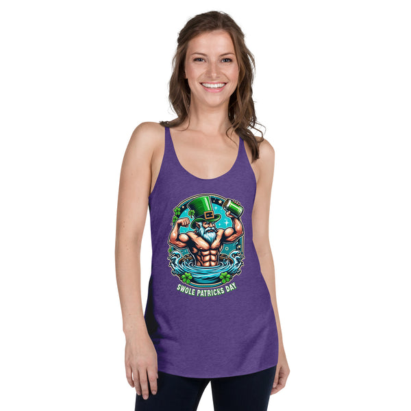 Women's Racerback Tank Plastered Gnomes Purple Rush