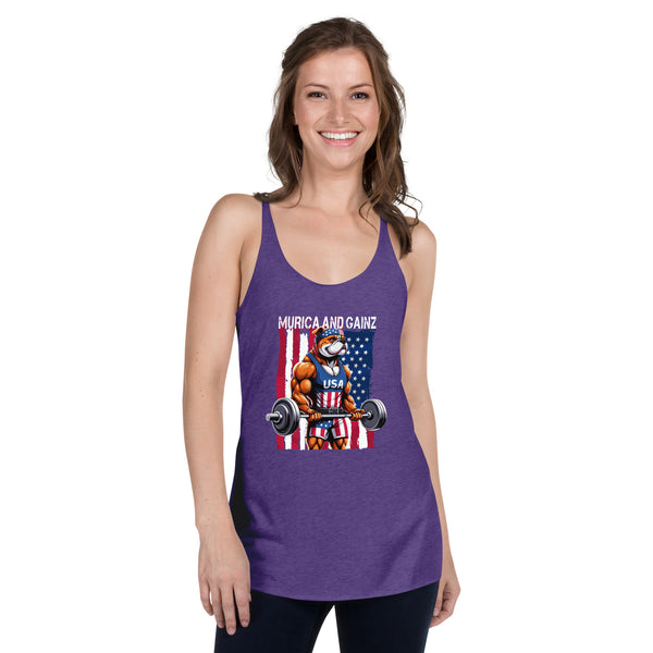 Murica and Gainz - Women's Racerback Tank