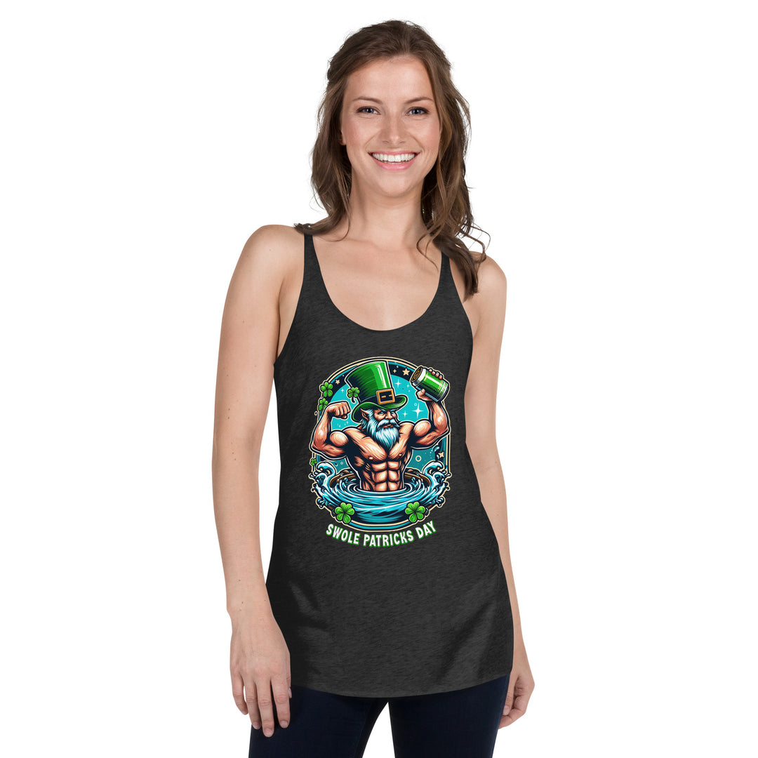 Women's Racerback Tank Plastered Gnomes Vintage Black